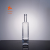 Bouteille en verre de 700 ml, bouteille à vin en verre à col haut carré, adaptée à l'emballage de la vodka, du gin et du whisky