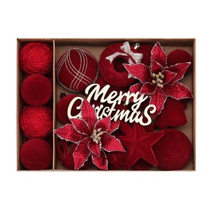 Nouveauté : Boules de Noël en velours faites à la main, peintes à la main, boules de Noël floquées pour l'arbre de Noël - Product Image 6