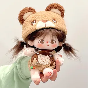 Customized cute long hair plush doll clothes accessories removable custom hairstyle kpop plush doll