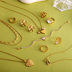 Stainless Steel Heart Jewelry <b>Set</b> For Women Valentine's Day Gift With Zircon Pendant Necklace Ring <b>Bracelet</b> Earrings - Product Image 3