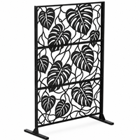 Panneau décoratif autoportant en métal découpé au laser, style Art Déco, pour clôture d'intimité extérieure, idéal pour terrasse, piscine, jardin et balcon