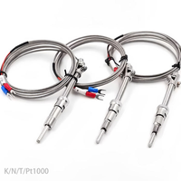 Sonde de température à baïonnette réglable avec capteur thermocouple de type K, sonde de température fixée par vis en acier inoxydable SS316 pour four industriel et système de canaux chauds