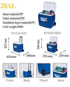 28L công suất lớn Cooler <span class=keywords><strong>box</strong></span> với bánh xe cho cắm trại, bbqs, tailgating & hoạt động ngoài trời - Product Image 6