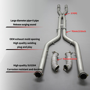 Sistema de Escape de Alto Rendimiento para <span class=keywords><strong>BMW</strong></span> M5 G90 G99 S68 4.4TT V8, Tubo Intermedio de Acero Inoxidable con Diseño en X, Tubo Frontal con Protector Térmico, Downpipe - Product Image 2