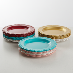 Platos Desechables con Borde <span class=keywords><strong>de</strong></span> Plástico para la Comida del Hogar y la Comodidad <span class=keywords><strong>de</strong></span> la Cocina - Product Image 3