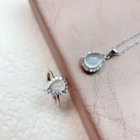Ensemble de bijoux en quartz rose naturel, argent sterling 925, collier et boucles d'oreilles simples et minimalistes, vente en gros, directement de l'usine, OEM personnalisé