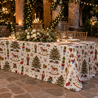 Housse de table rectangulaire en polyester personnalisée à faible MOQ pour événements extérieurs et fêtes – Vente en gros de décorations de Noël