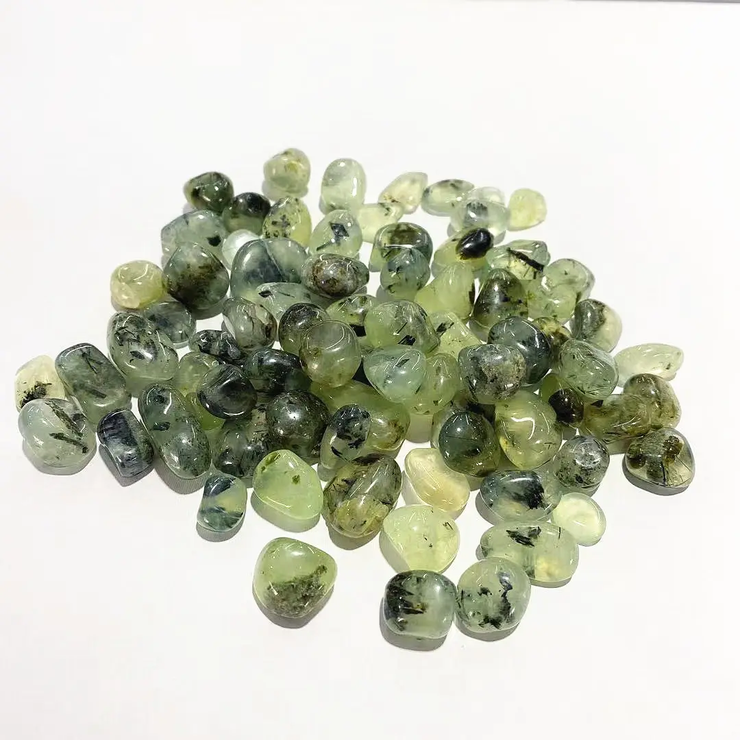 Natural semi preciosas de cuarzo chip de cristal de curación piedras artesanía folclórica Prehnita verde, la piedra