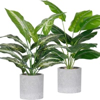 2 plantes artificielles Monstera, feuilles réalistes, écologiques, imperméables, décoration de mariage, tropical, intérieur/extérieur, maison, bureau, jardin
