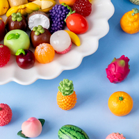 Schattige mini fruit hars figuurtjes miniatures bureau ornamenten kleine sinaasappel banaan charme poppenhuis decoraties DIY accessoires
