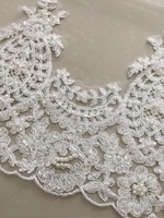 Ribete de Encaje con Cuentas para Novias, Diseño Nuevo, 100% Poliéster, para Vestidos de Novia, Accesorios, Juguetes y Bolsos