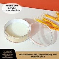 Boîte cylindrique transparente en acrylique jetable personnalisée pour cosmétiques, crème pour le visage, masque facial - Matériaux recyclés, plastique PMMA