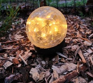 <span class=keywords><strong>Bola</strong></span> de cristal agrietada para jardín, luces solares impermeables, luces de globo solares para exteriores, bolas solares para exteriores - Product Image 2