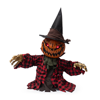 Décoration de jardin d'Halloween : Épouvantail citrouille demi-corps suspendu