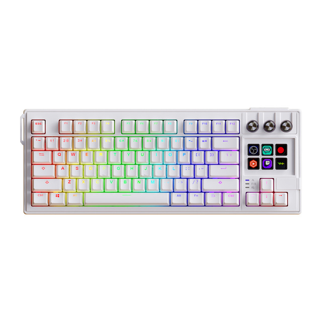 K1 Pro Wired Mechanical Keyboard - 78 Red Switch Keys, 6 LCD Buttons, 3 Knobs, RGB Backlight - OEM Customization Available