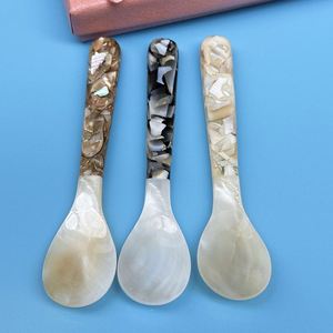 Cuillère à long manche de 12 cm en nacre, design vintage, pour caviar, masques faciaux, cuillères de luxe en coquille de nacre - Product Image 1