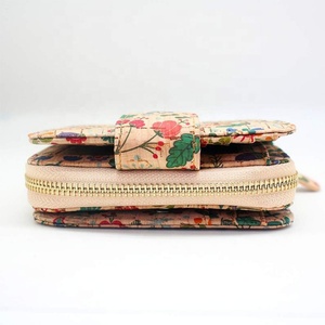 Custom Design Women's <b>RFID</b> <b>Blocking</b> Vegan Recycled Eco-Friendly Short Fashion <b>Wallet</b> with Polyester Lining and Cork Material - Product Image 3