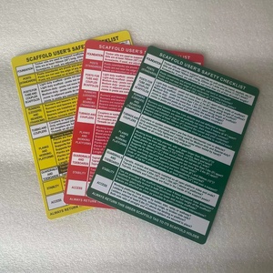 Saudi Aramco Amarillo/Verde/Rojo Andamio Etiqueta Inspección DE SEGURIDAD Insertar Tarjeta Amarillo - Product Image 2