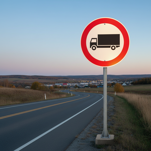 Señal de Tráfico Reflectante TT-10a, Prohibido el Paso de Camiones, Señal de Advertencia de Seguridad con Soporte para Uso en Carreteras - Product Image 3