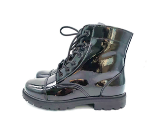 TSA10 Custom Fashion Uniform Shinny <b>Leather</b> Cross Bow Ankle Boots 36-48 Cow <b>Leather</b> or PU <b>Synthetic</b> <b>Leather</b> - Product Image 2