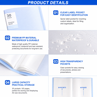 Carpeta Portafolio con Fundas de Plástico, Carpeta Portafolio con Protector de Hojas Transparentes, Libro de Presentación de 60 Páginas