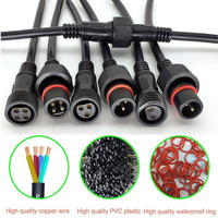 Câble de connecteur LED 2 broches personnalisé étanche IP67 mâle et femelle 3P connecteur d'extension de lumière LED 3 4 5 broches pour l'extérieur