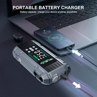 Démarreur de batterie au lithium multifonction 6 en 1 avec compresseur d'air, gonfleur de pneus de voiture