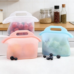 <b>Large</b> Reusable Travel Bread Fresh-Keeping Container Set Refillable Transparent Eco-Friendly Silicone Food <b>Storage</b> <b>Bags</b> - Product Image 2