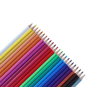Sanat tedarikçisi 24 adet ahşap renkli kalemler Set okul renkleri özel okul renkli kalemler çocuklar için çizim kalemler Set