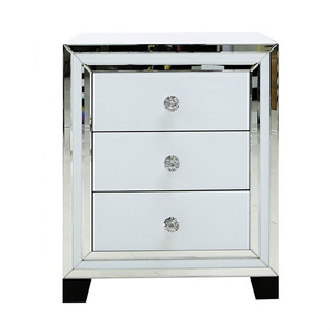 <span class=keywords><strong>Mobiletto</strong></span> Moderno in Legno Argentato con Specchio per Soggiorno, Hotel, Appartamento, Ufficio, Cucina, Bagno - Comodino Versatile - Product Image 4