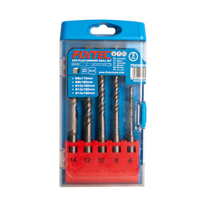 ชุดดอกสว่าน FIXTEC สำหรับเครื่องมือไฟฟ้า ราคาพิเศษ ดอกสว่านอเนกประสงค์ 5 ชิ้น แบบ SDS Plus สำหรับเจาะคอนกรีต รุ่น FSDSDK502 ดอกสว่านเจาะคอนกรีต FS - Product Image 5