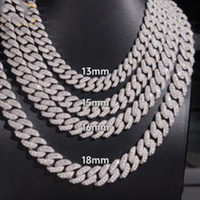 Chaîne cubaine Hip Hop Iced Out en moissanite, bijoux fins, 15 mm, en argent sterling S925