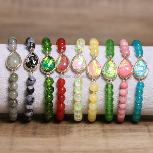Bracelet élastique en pierres naturelles d'améthyste et <span class=keywords><strong>de</strong></span> quartz rose, fait main, avec breloque, bijou énergétique en <span class=keywords><strong>cristal</strong></span>, cadeau unisexe - Product Image 1