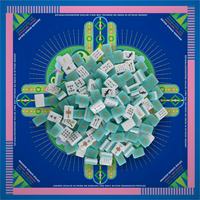 Jeu de Mahjong Américain Boho Medallion 160 tuiles en acrylique vertes avec dos doré, règles du bonus Dragon et tapis pour les jeux de groupe du week-end