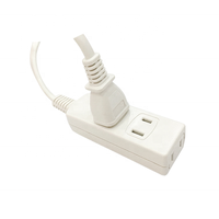 Rallonge électrique japonaise homologuée PSE, triple prise 15A 125V, fiche en cuivre pur avec prise, sans mise à la terre, usage résidentiel