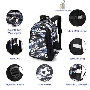 Offre Spéciale 17 pouces bleu Football dessin animé <span class=keywords><strong>cartable</strong></span> pour enfants étanche maternelle football garçons grande capacité sac à dos - Product Image 4
