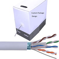 Kabel Jaringan CAT6 CCA Tembaga Murah dengan Pelindung Foil Aluminium Bersertifikasi CE/RoHS, Panjang Dapat Disesuaikan untuk PC, ADSL, Soket Dinding