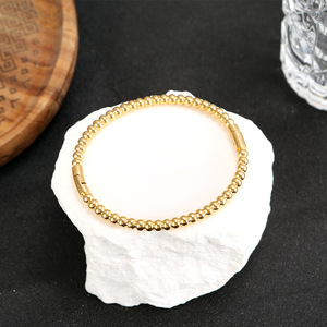<span class=keywords><strong>Bracelet</strong></span> tendance en bambou et <span class=keywords><strong>acier</strong></span> titane, style INS, trois perles, en <span class=keywords><strong>acier</strong></span> inoxydable 18K, <span class=keywords><strong>bracelet</strong></span> uni - Product Image 4