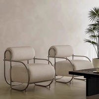 Fauteuil simple en acier de style nordique Bauhaus, design créatif vintage, mobilier de loisirs rétro pour chambre d'hôtes, chaise confortable