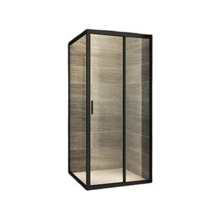 Cadre de cabine de douche carré portable avec plateau rectangulaire pour une utilisation en appartement Salles de douche modernes et élégantes - Product Image 4