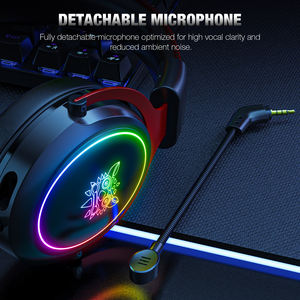 Onikuma-<span class=keywords><strong>auriculares</strong></span> X10 con luz LED RGB para videojuegos, cascos con malla de metal, novedad de 2023 - Product Image 3