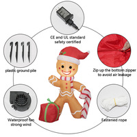 Modèle de décoration de jardin extérieur en polyester de 12 m, homme en pain d'épices gonflable de Noël de l'usine Yulong avec boîte cadeau, référence 24073-A