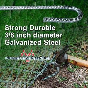 Piquets <span class=keywords><strong>de</strong></span> barres d'armature galvanisée sans rouille, crochets en forme <span class=keywords><strong>de</strong></span> J, ancre au sol, piquets <span class=keywords><strong>de</strong></span> tente en acier inoxydable, piquets <span class=keywords><strong>de</strong></span> <span class=keywords><strong>jardin</strong></span> <span class=keywords><strong>pour</strong></span> clôture - Product Image 6