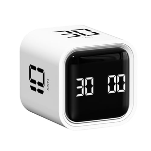 Temporizador Pomodoro con Sensor de Gravedad Blanco, Cubo con Pantalla Digital, Temporizador Visual para Niños con Vibración, Colores y Logotipos Personalizables - Product Image 1