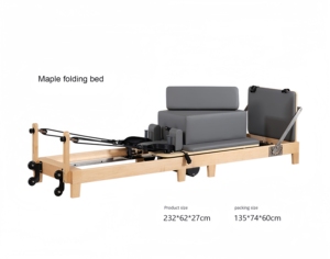 Reformer de Pilates Plegable de Madera para Uso Doméstico y Comercial, <span class=keywords><strong>Cama</strong></span> Reformer Multifuncional para Entrenamiento de Yoga y Pilates - Product Image 2