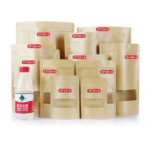 Bolsa de papel Kraft autosuficiente para té, nueces, embalaje de alimentos, diseño de ventana abierta con característica de impresión de huecograbado de materiales reciclados - Product Image 4
