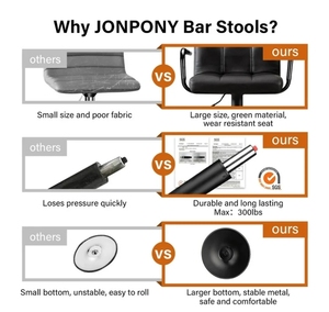 Vente flash 360 ° Tabourets <span class=keywords><strong>de</strong></span> <span class=keywords><strong>bar</strong></span> pivotants <span class=keywords><strong>avec</strong></span> dossier et accoudoirs, chaises <span class=keywords><strong>de</strong></span> cuisine modernes noires pour <span class=keywords><strong>bar</strong></span>, café, comptoir, maison, meubles <span class=keywords><strong>de</strong></span> <span class=keywords><strong>bar</strong></span> <span class=keywords><strong>pas</strong></span> chers - Product Image 5
