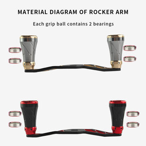 Perillas basculantes de aleación de aluminio para carrete Baitcasting, aparejos de bricolaje, 105mm de longitud, 14mm de diámetro, perilla de mango de carrete de pesca portátil para <span class=keywords><strong>carpa</strong></span> - Product Image 6