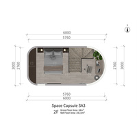 Maison conteneur préfabriquée Apple Cabin à construction rapide, extensible, en kit, type capsule spatiale, villas préfabriquées, alimentée à l'énergie solaire, personnalisable