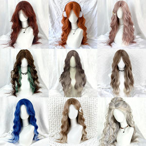 วิกผมลูกไม้ด้านหน้า ผมยาวหยิก พร้อมหน้าม้าปัดข้าง เส้นผมดูเป็นธรรมชาติ คลุมเต็มศีรษะ เส้นใยคาเนคาลอน สำหรับผู้หญิง - Product Image 3